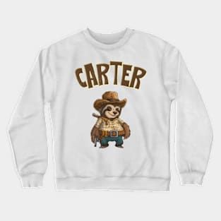 cowboy Sloth carter funny Crewneck Sweatshirt